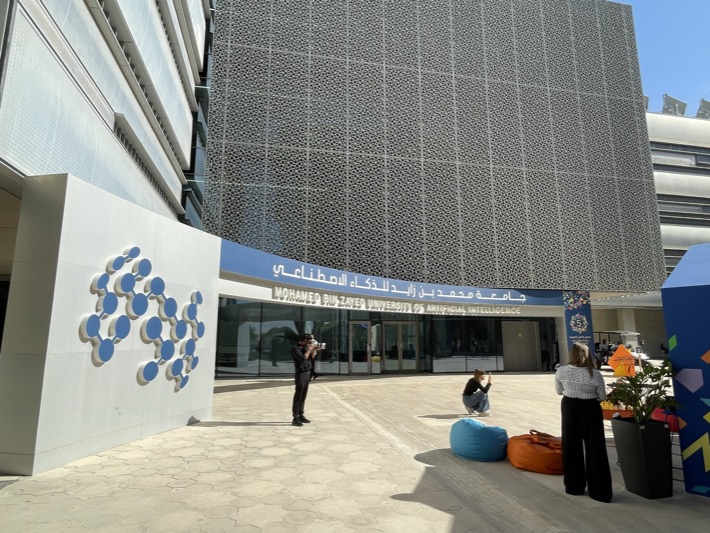 The main entrance to MBZUAI in Abu Dhabi